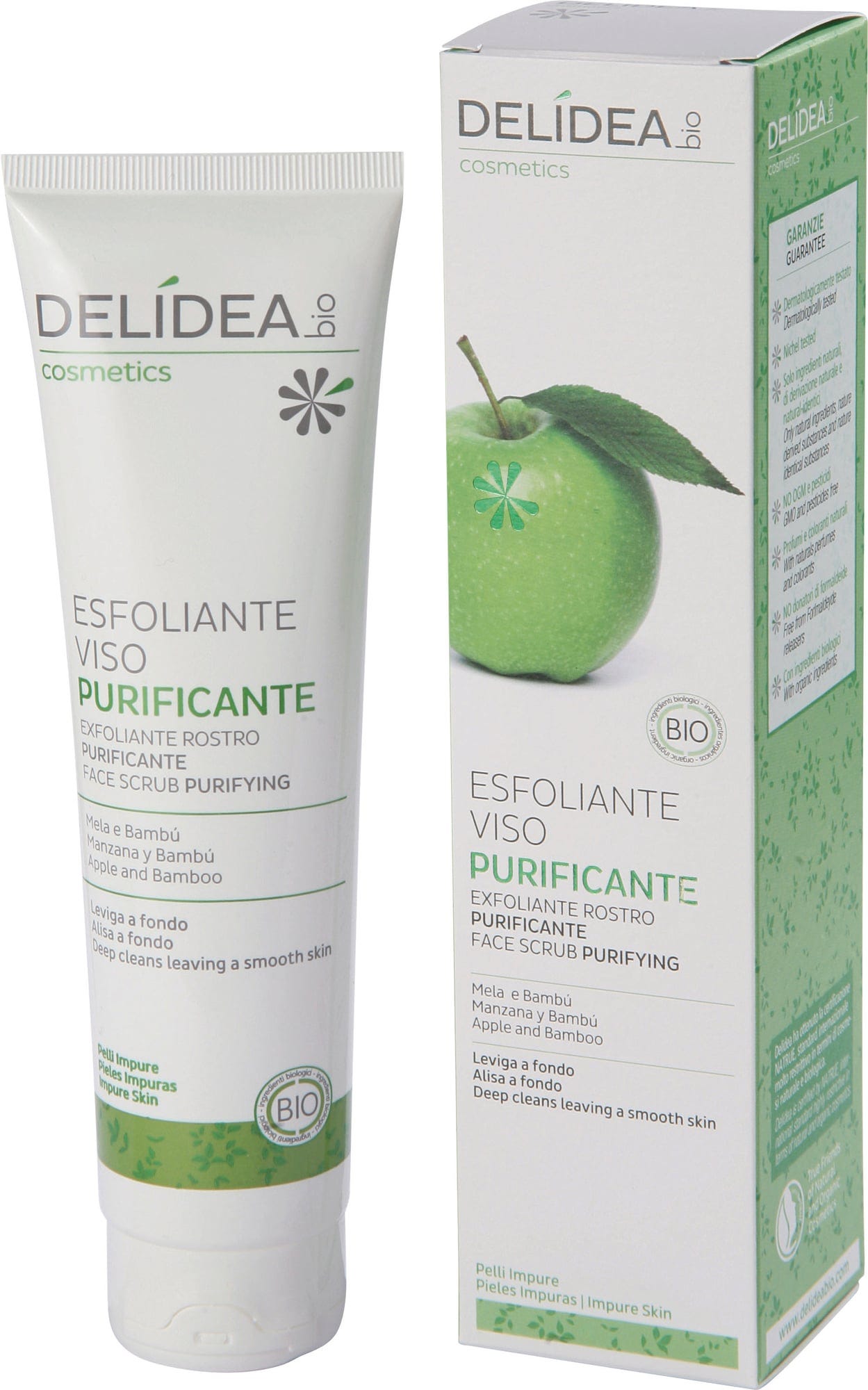 DELIDEA   Apple & Bamboo Purifying Face Scrub, 150 ml