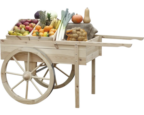 Marktwagen zonder luifel 173 x 82 x 80 cm, natuurlijk hout