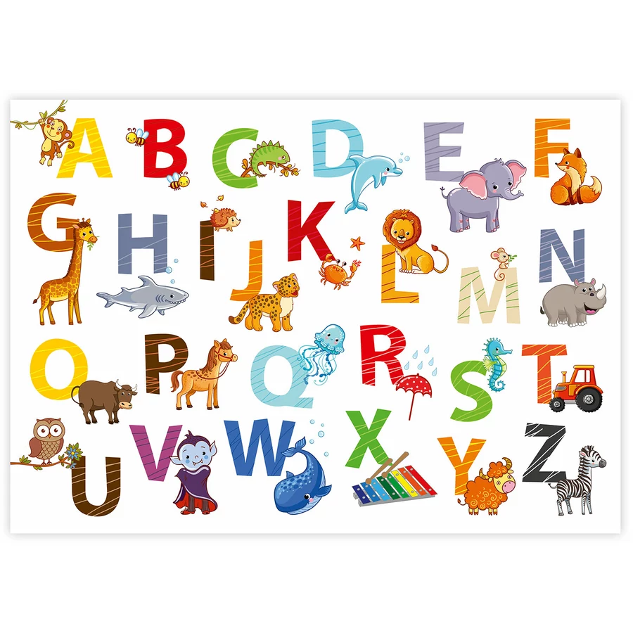 Nikima Poster Kinder Lernposter Tier ABC  -  in 4 Größen bunt