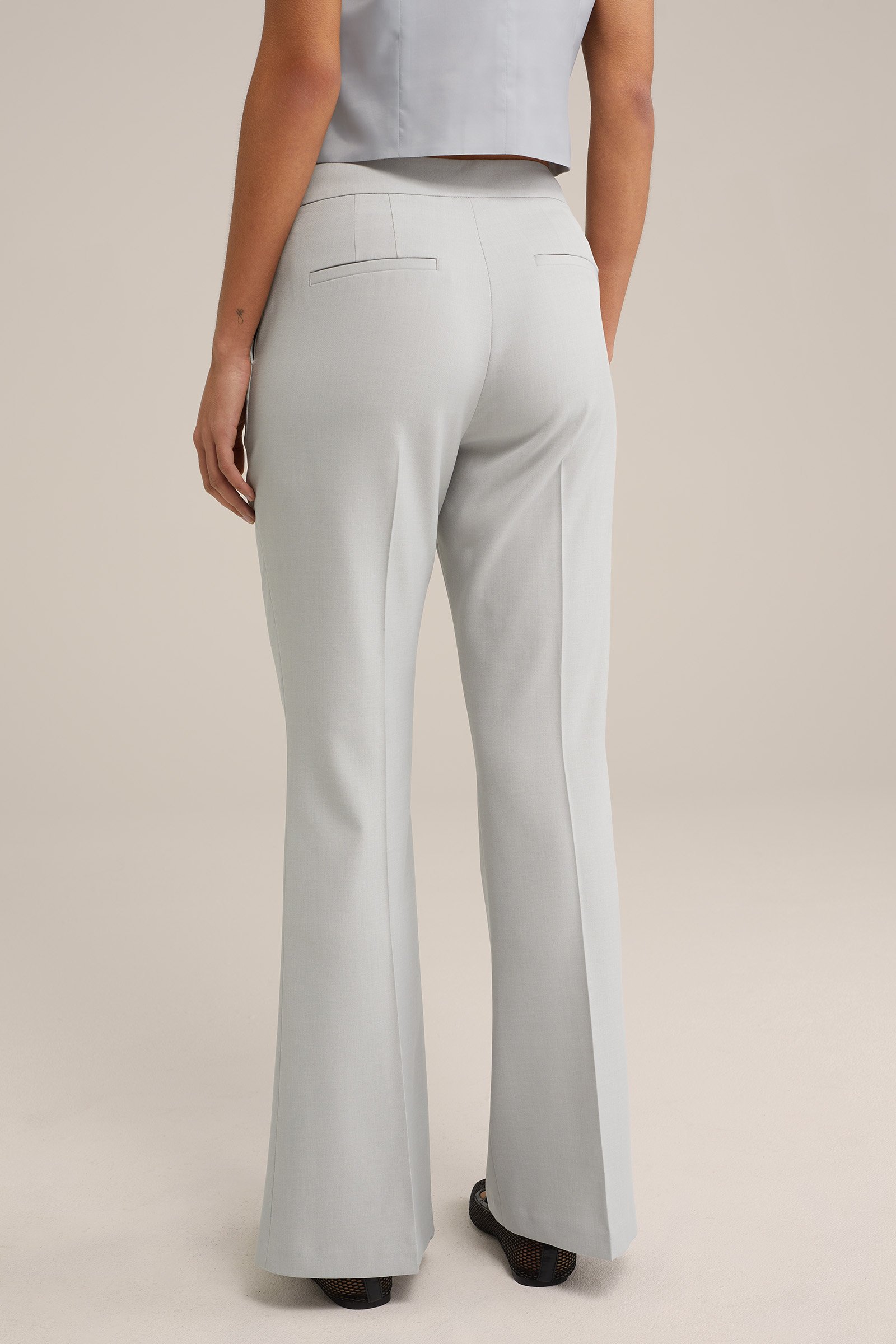 flared pantalon WE Fashion Lichtgrijs