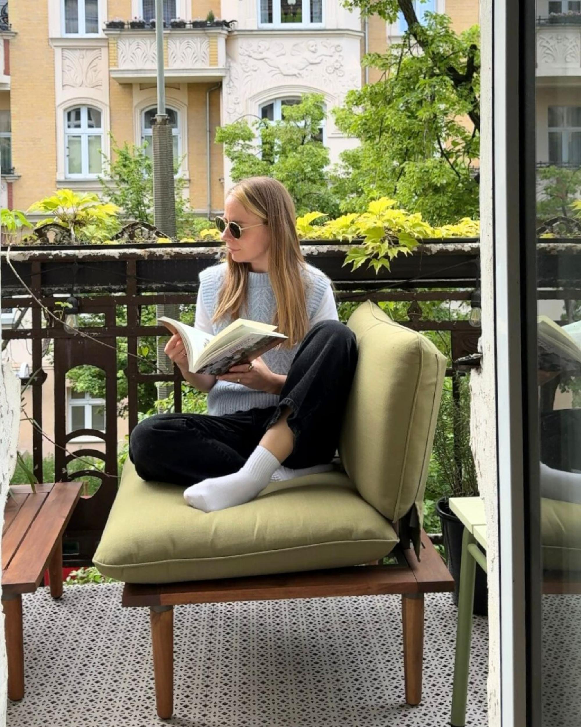 Loungeset met tafel 2-zits FRASCATI modulair Gecertificeerd acaciahout Olijfgroen