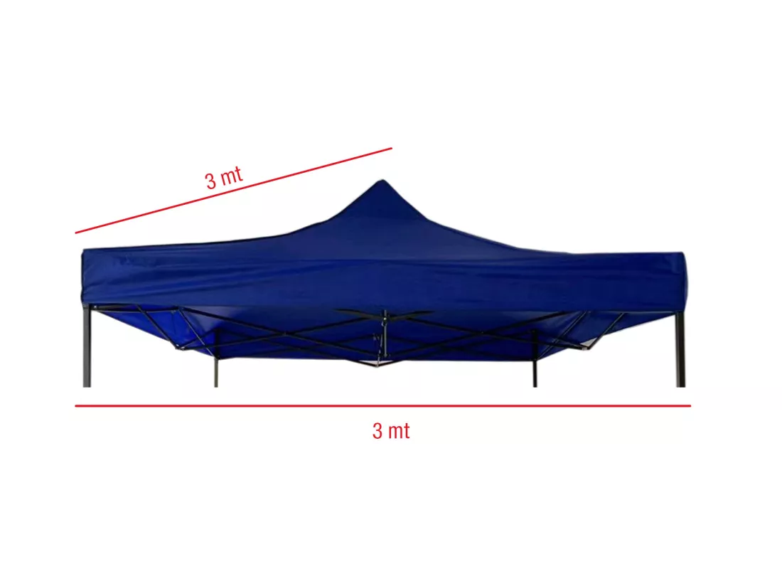 Gazebo Couverture De Toit Bleu Polyester Ombrage Anti Uv 3x3