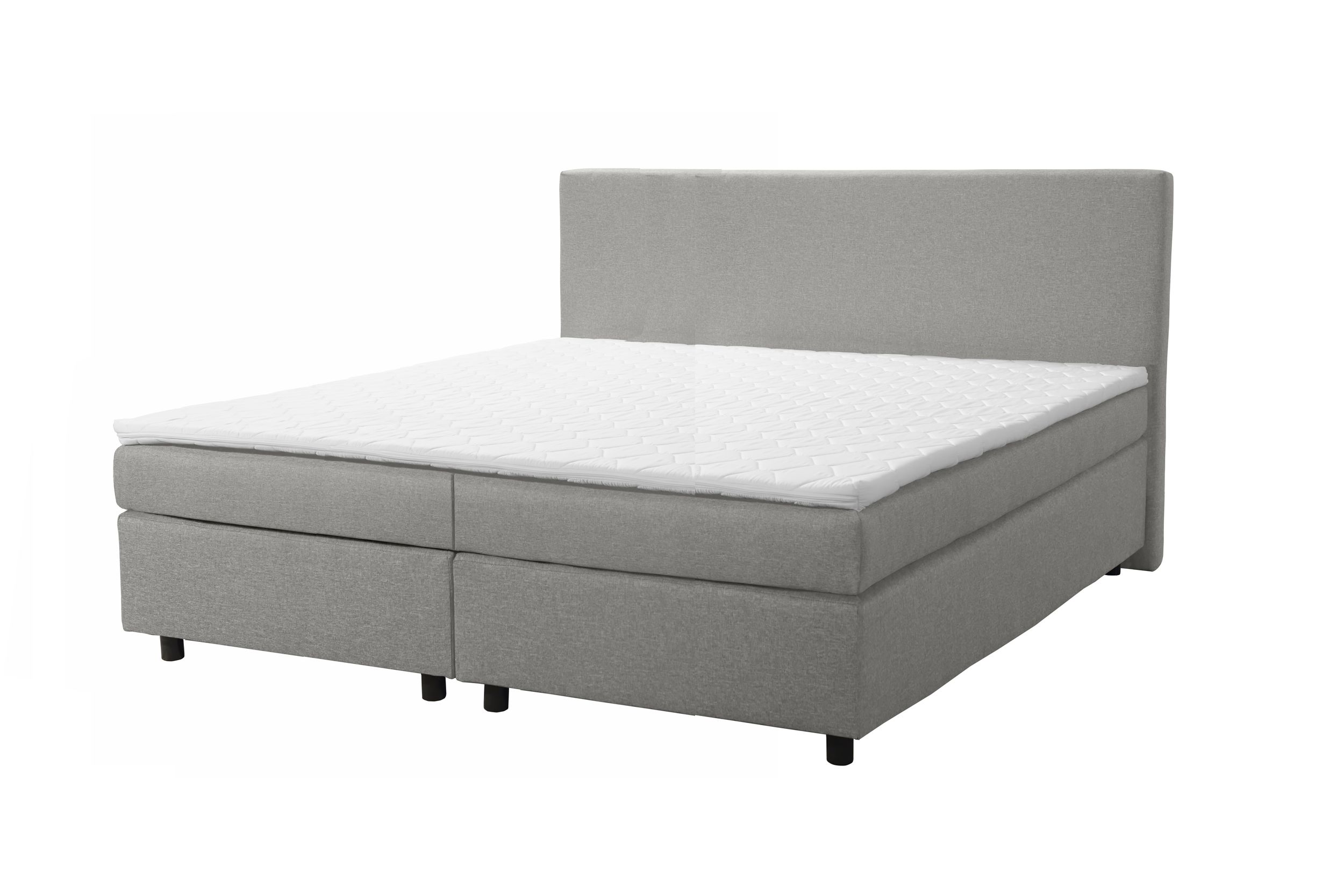 Boxspringbett 180x200 Hotelbett Bonellfederkern Bett mit Topper Paxos 4 hellgrau