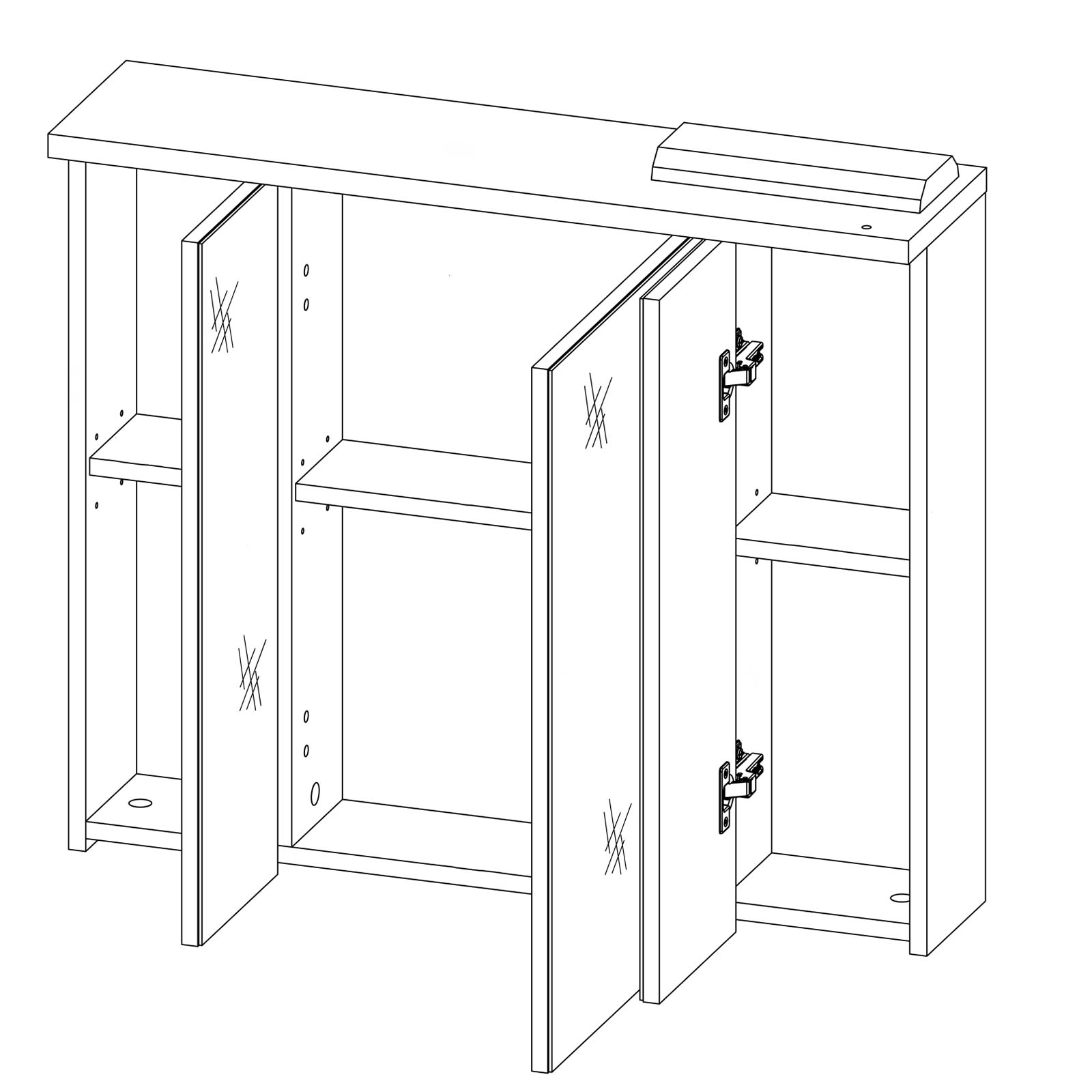 Spiegelschrank - Artisan Eiche - 80 cm breit