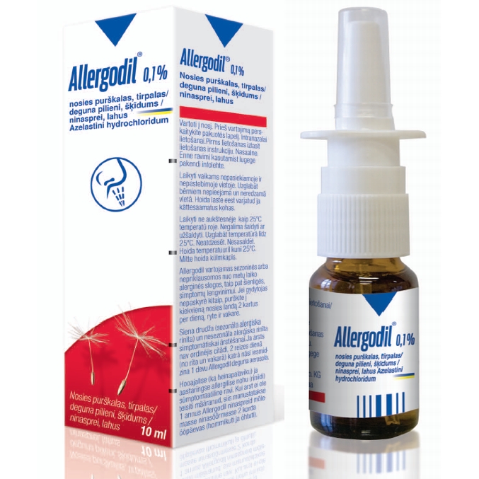 Allergodil, 1 mg/mL-10mL x 1 sol pulv nasal