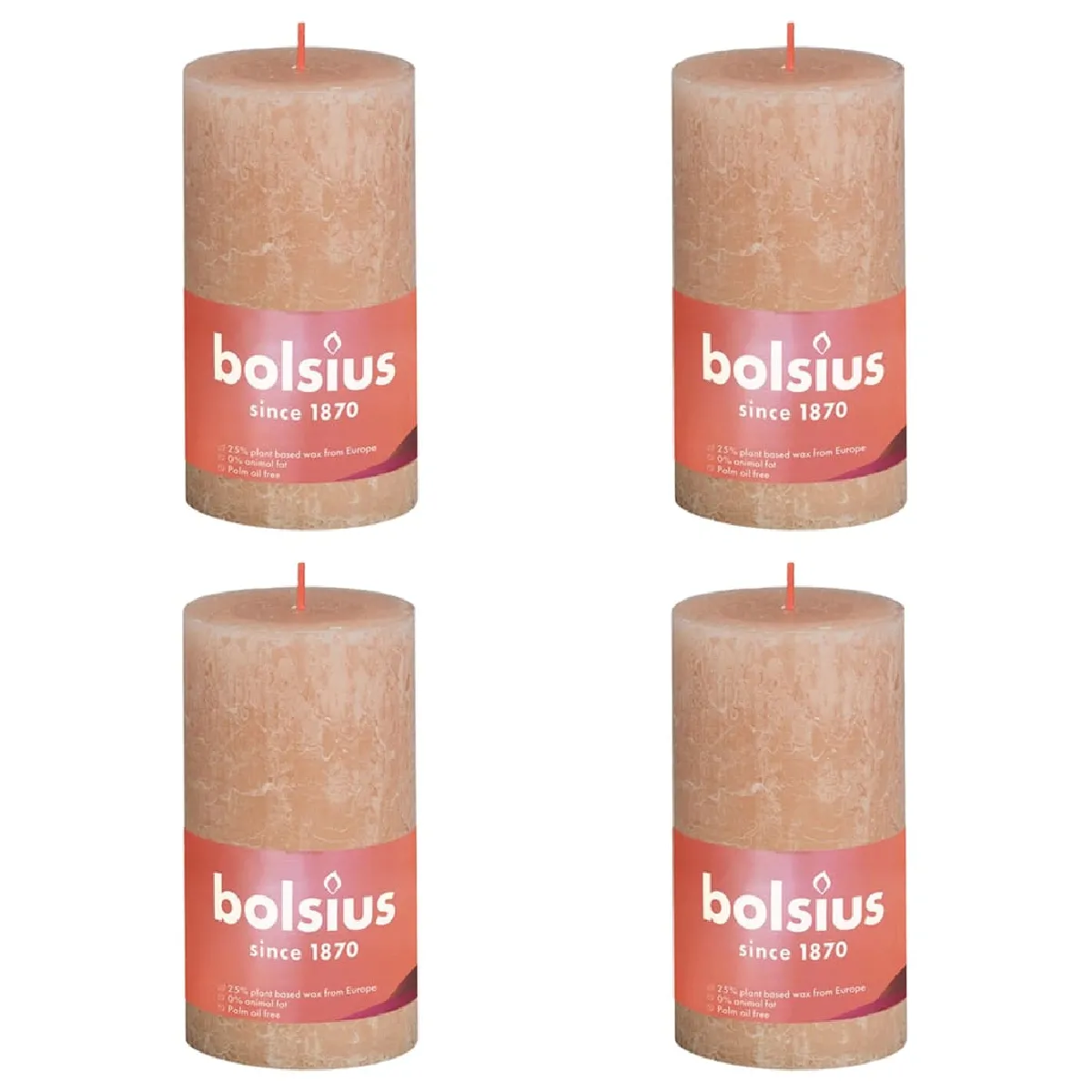 Bolsius Bougies Pilier Shine - Rose