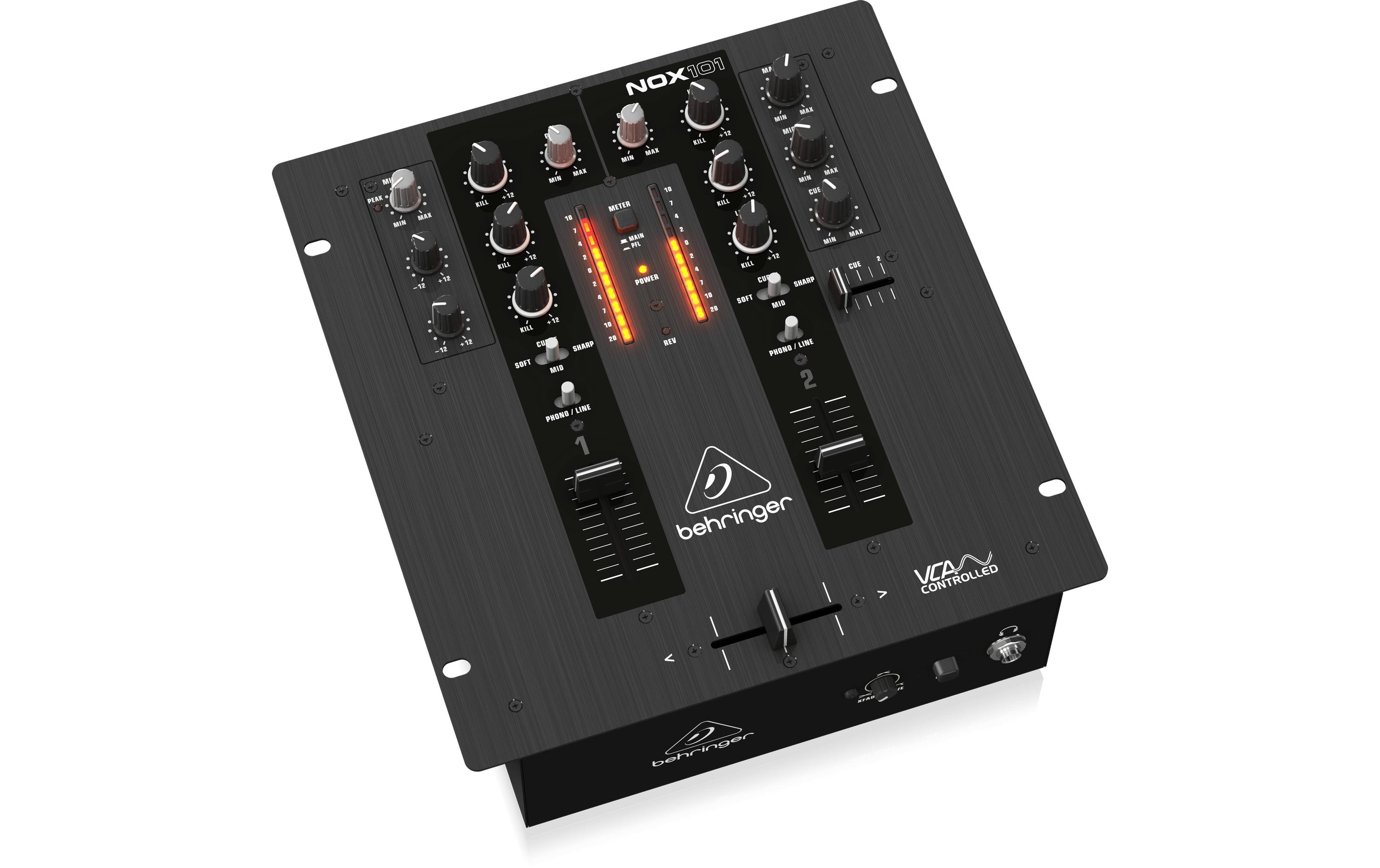 DJ-Mixer NOX101<br>2-Kanal DJ-Mixer mit VCA-Steuerung und Ultraglide-Crossfader