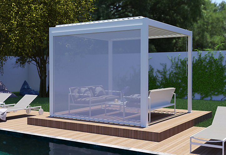 Store façade pour pergola Cameo blanc l. 2,88m