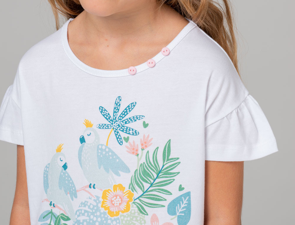 Pyjama enfant fille-Jardin exotique