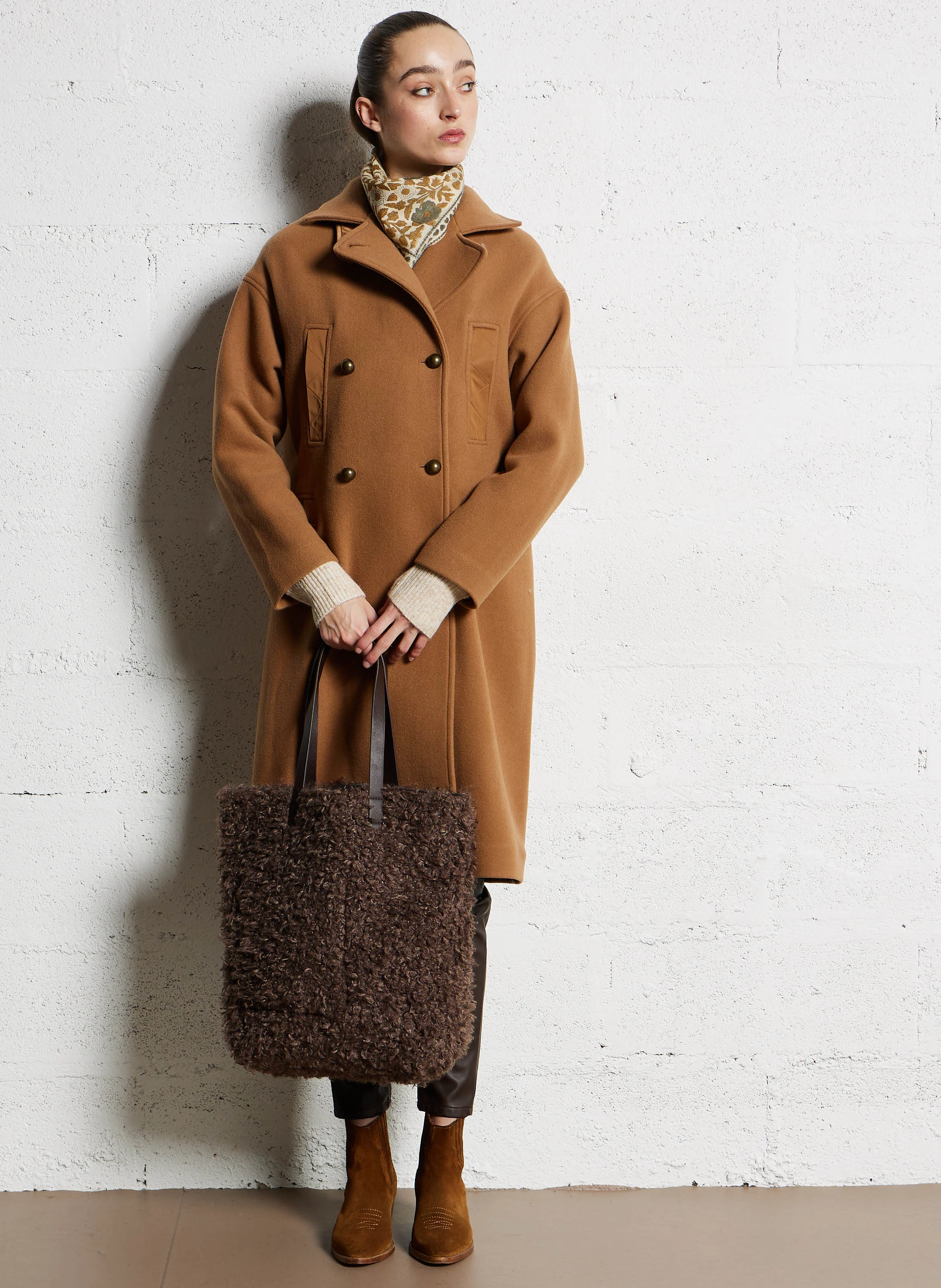 OFURRYSMALL - Cabas large effet fourrure | Marron