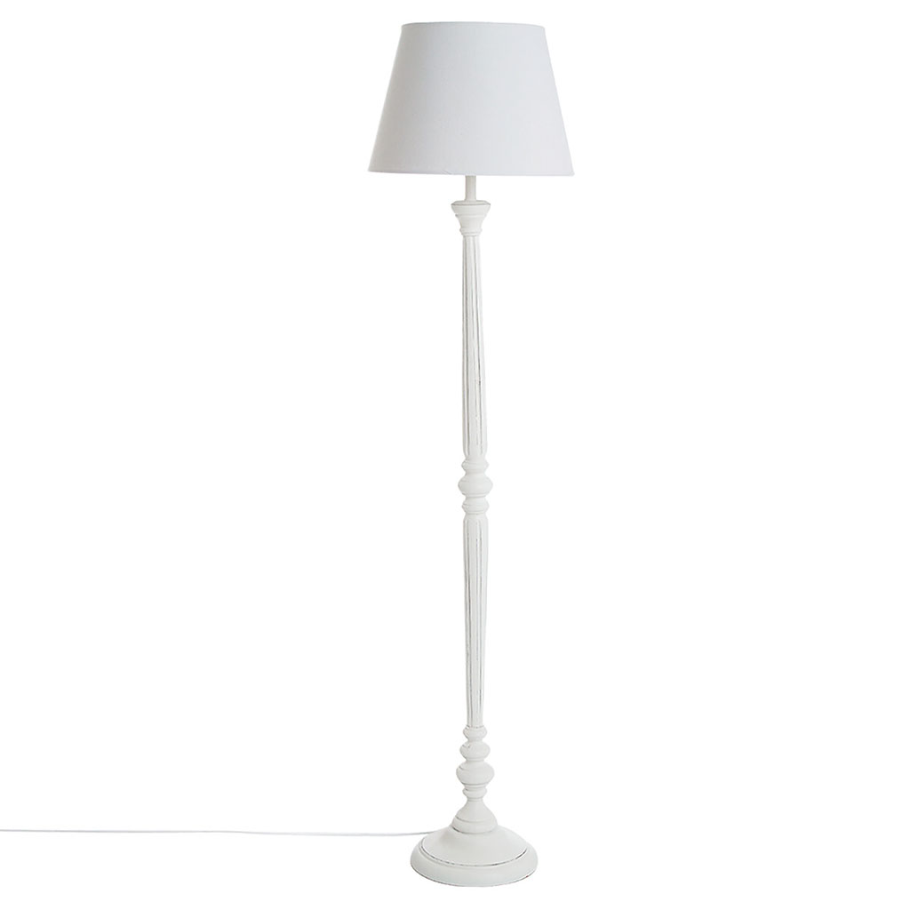 Lampadaire bois blanc H 153cm