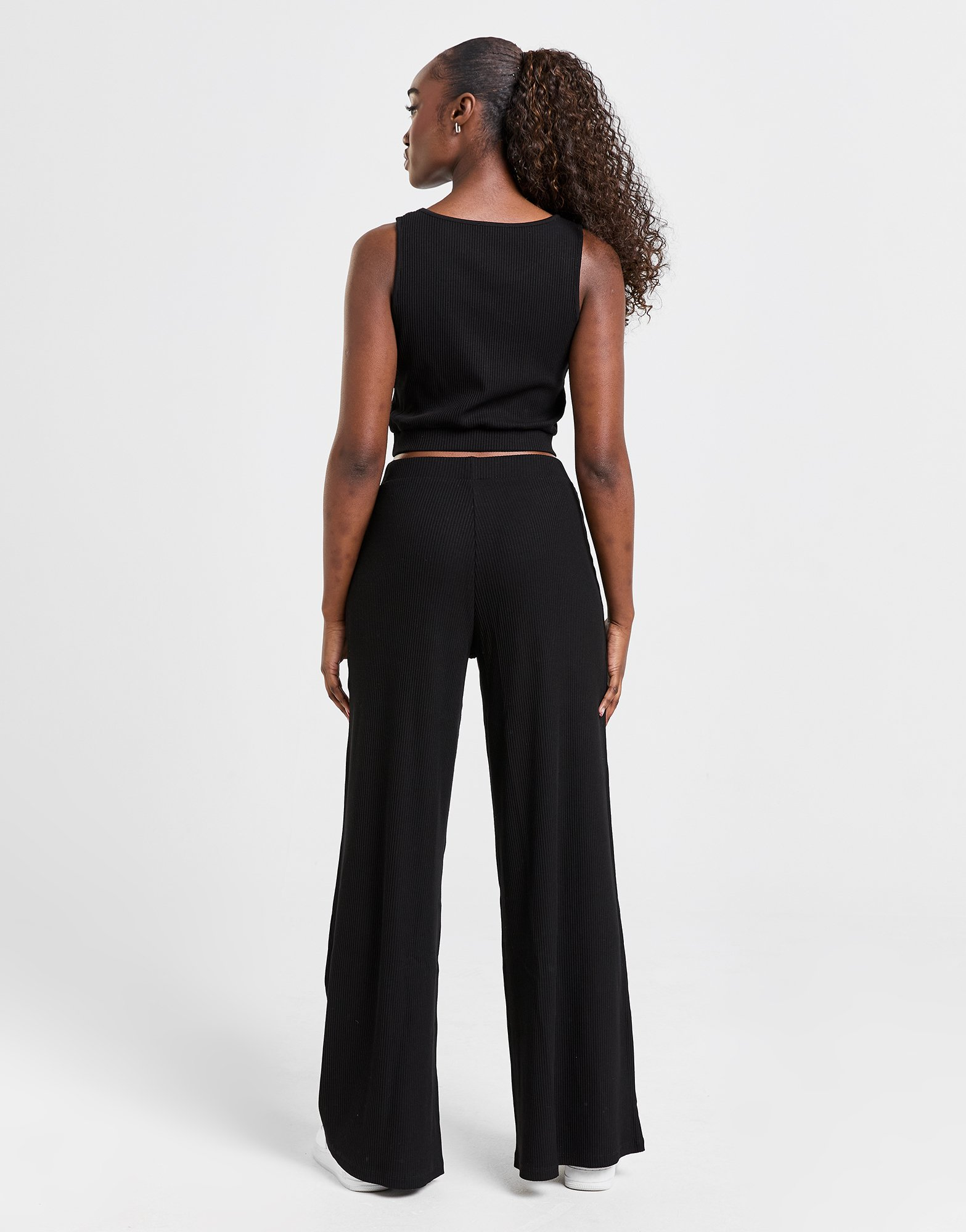 Emporio Armani EA7 Ensemble Crop-top/Pantalon de jogging Wide Leg Femme
