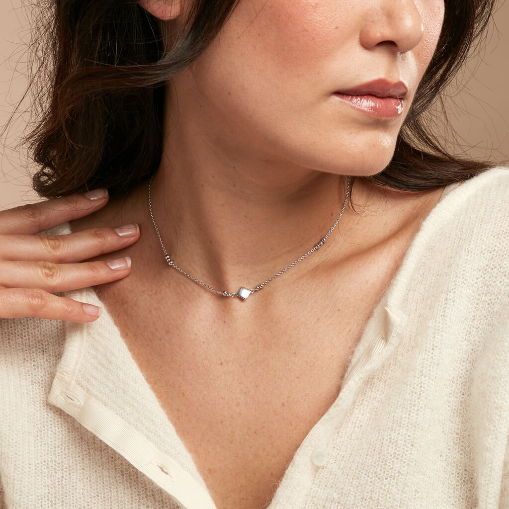 Collier Fancy Argent Blanc