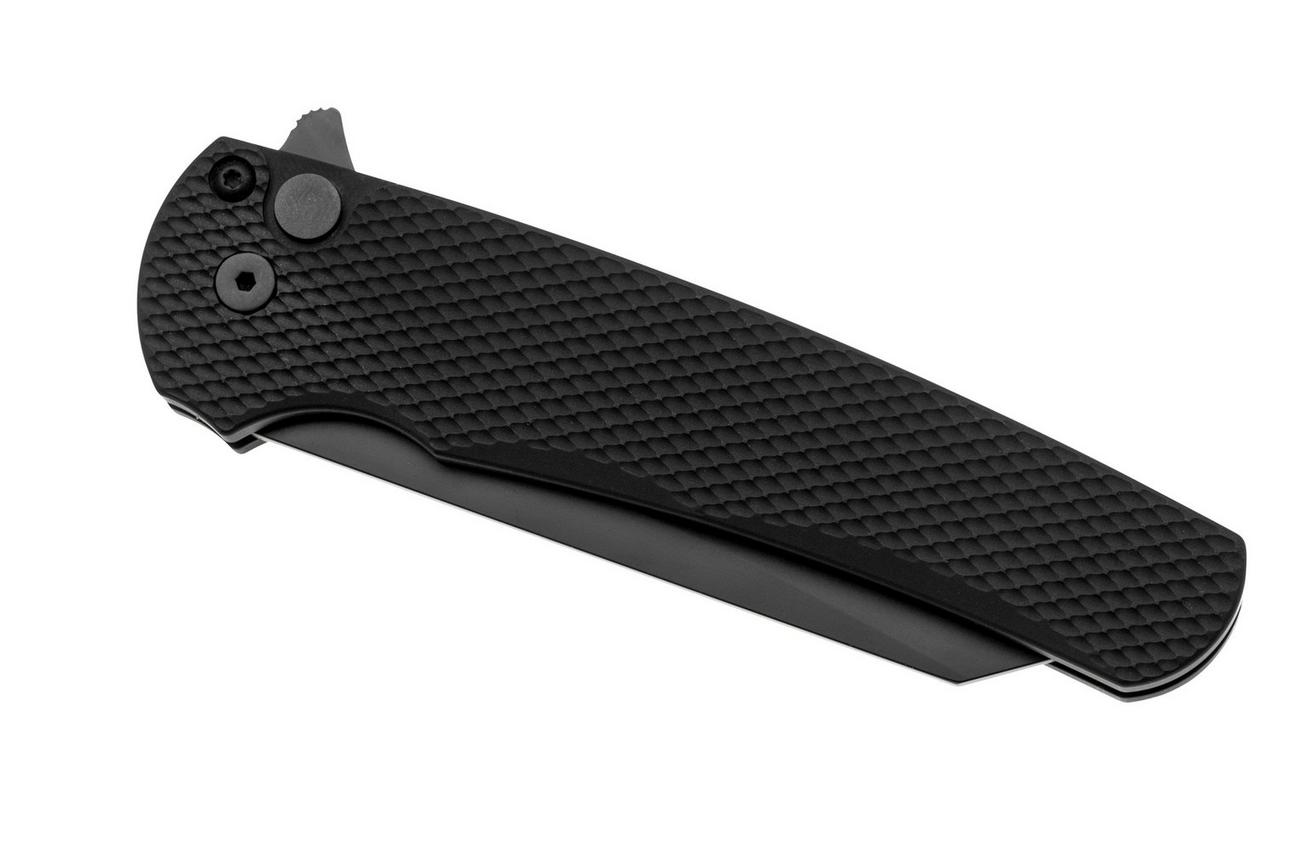 Pro-Tech Malibu 5406 Black DLC MagnaCut Reverse Tanto, Textured Black Aluminum, zakmes