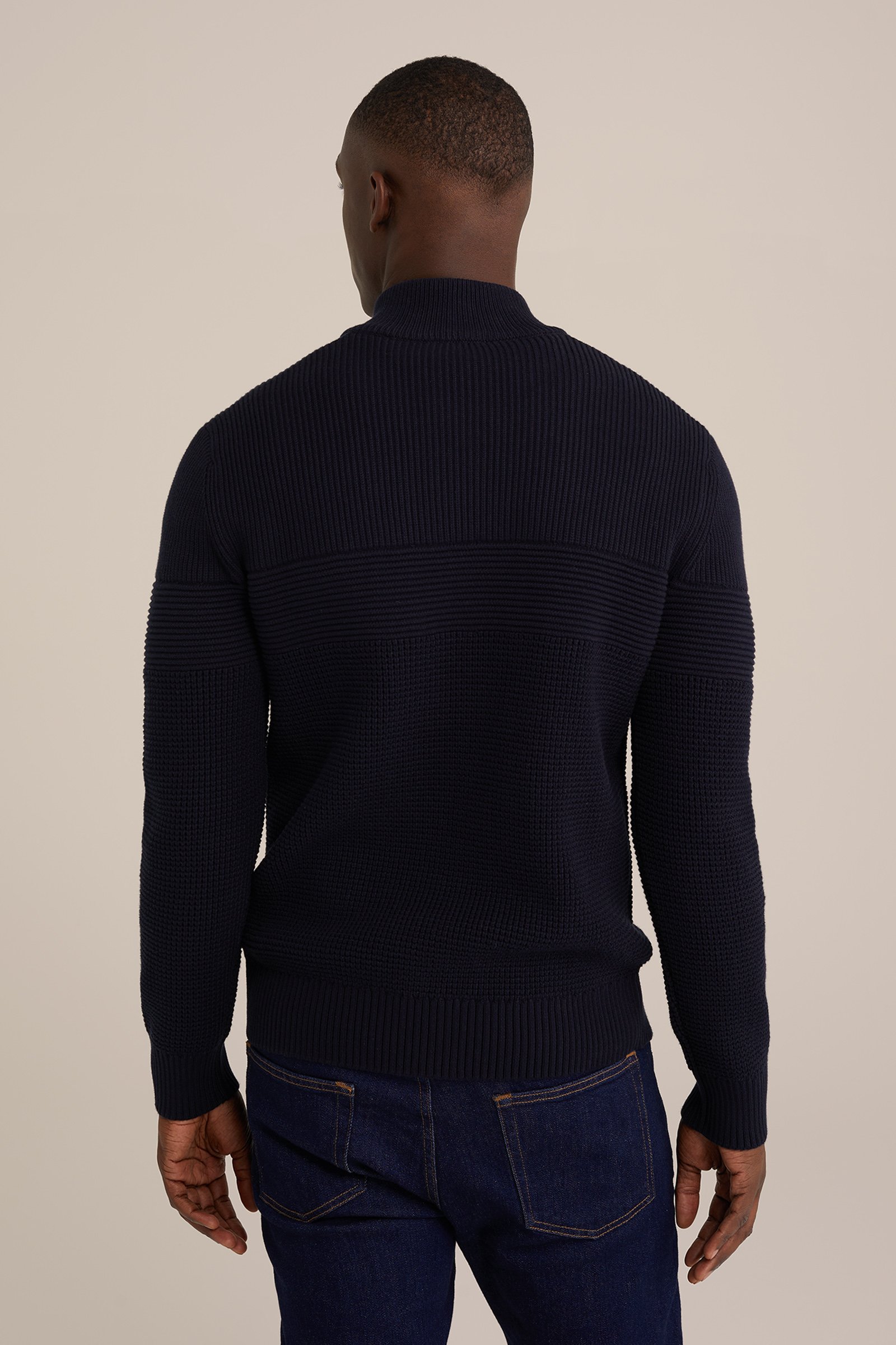gebreide trui met structuur WE Fashion Donkerblauw