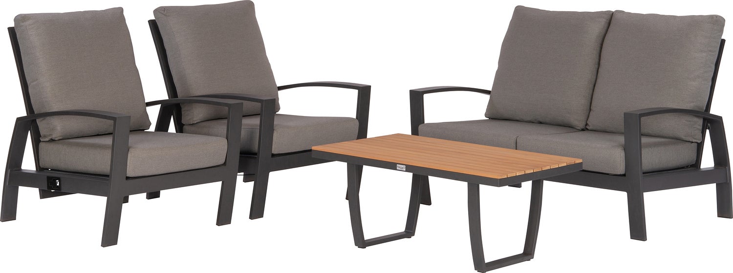 Tierra Outdoor 4-zits loungeset Valencia antraciet