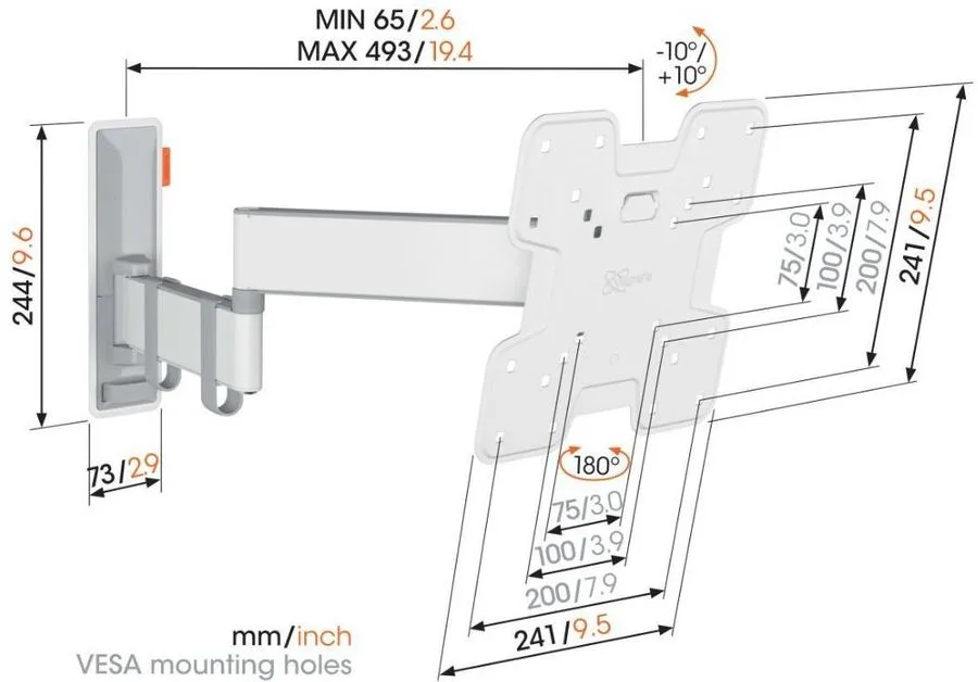 Vogel's TVM 3245 Blanc Supports TV