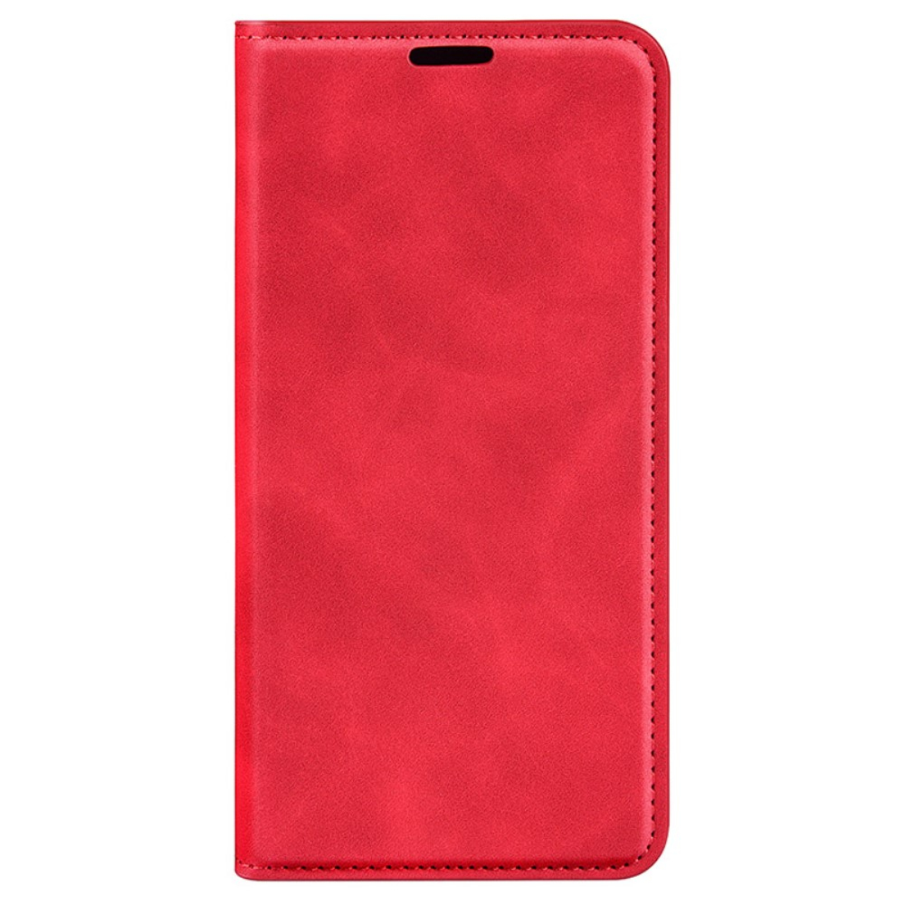 iPhone 16 Pro Max Vintage Leder Tasche Flip Cover Fashion Design - Rot