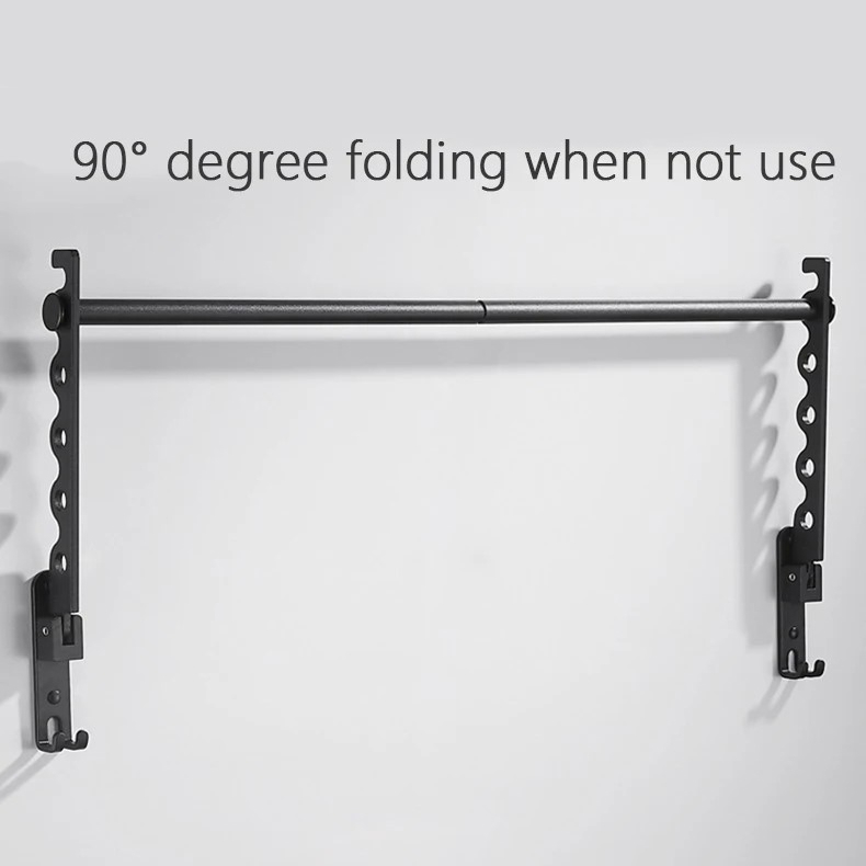 (80cm) Metall Wand Wäscheständer Klappbare Kleider Stange - Schwarz