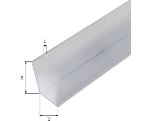 Hoekprofiel aluminium naturel 70x40x3 mm, 2 m