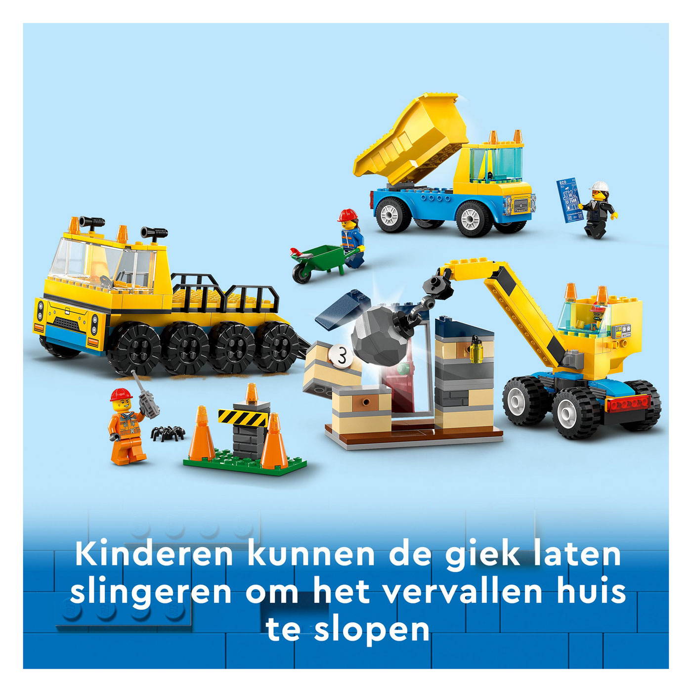 LEGO City 60391 Kiepwagen, Bouwtruck en Sloopkraan