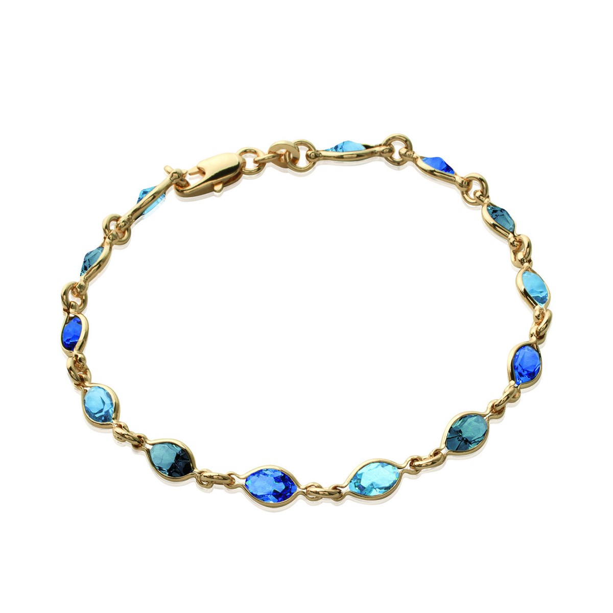 Bracelet Brillaxis plaqué or cristaux multicolores