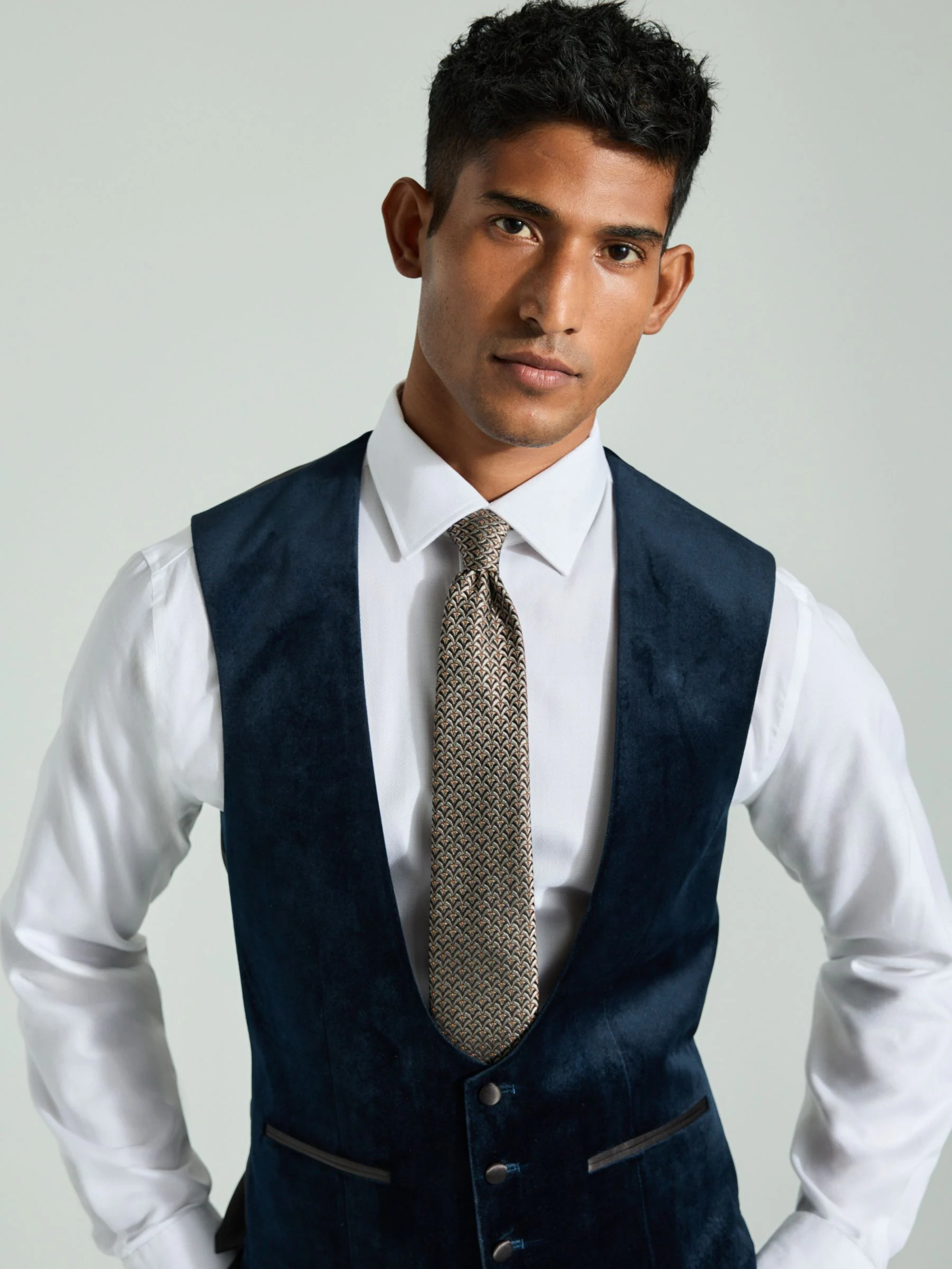 Donkerblauw - Velvet Waistcoat