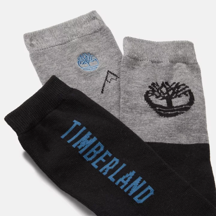 Kit com 3 camisetas Fresh Mountain Crew, unissex, em preto/cinza.