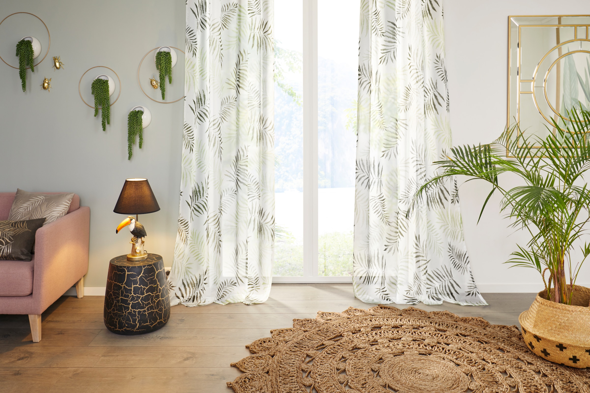 my home Gardine »Paula« Ösen 1 Stk. tlg. Halbtransparent, Voile, Polyester