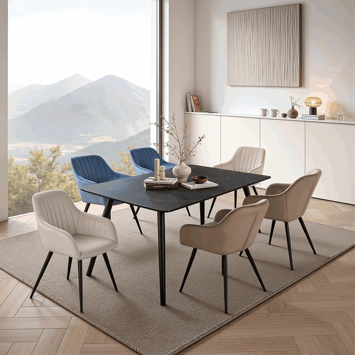 Esszimmerstühle 2er Set – Moderne ergonomische und Bequeme Stühle im skandinavischen Design – Für Esszimmer, Wohnzimmer und Büro