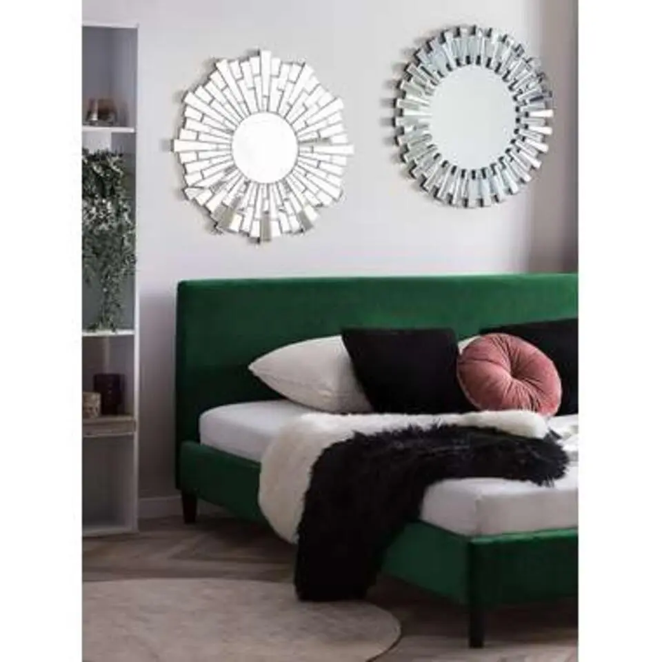 FITOU - Tweepersoonsbed - Groen - 180 x 200 cm - Fluweel