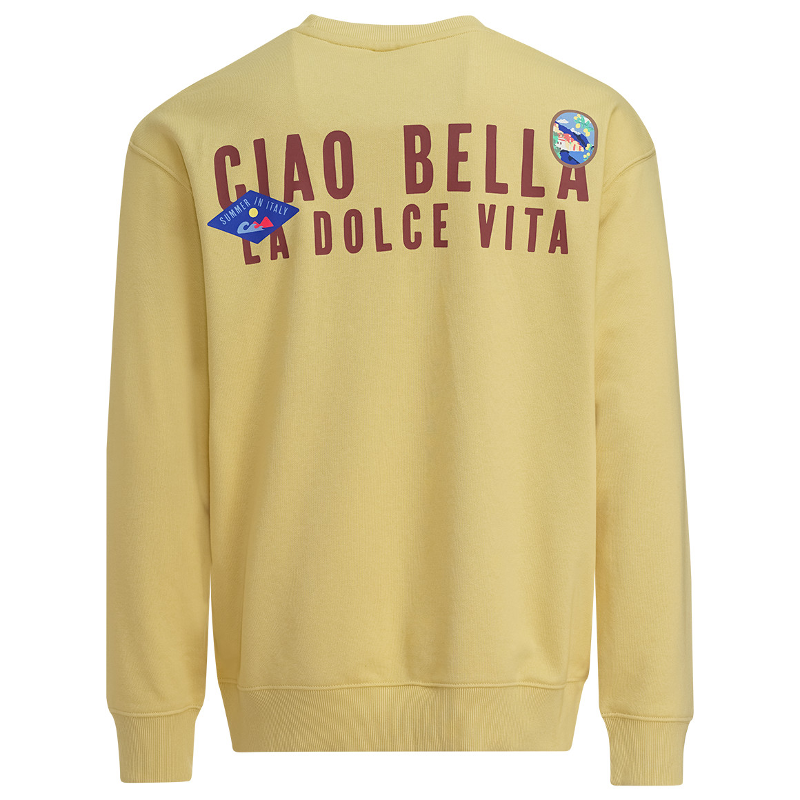 Jonas Nielsen Herren Sweatshirt mit Backprint gelb