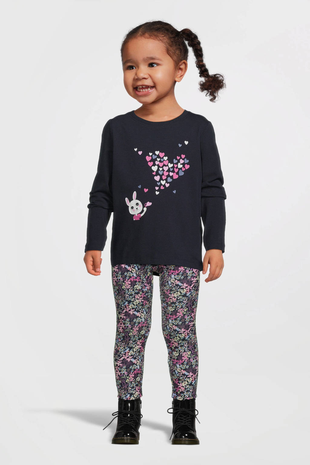 NAME IT longsleeve NMFVIX met printopdruk donkerblauw
