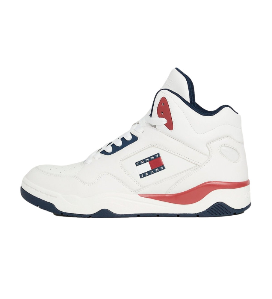 Tênis de basquete Tommy Jeans de couro, branco