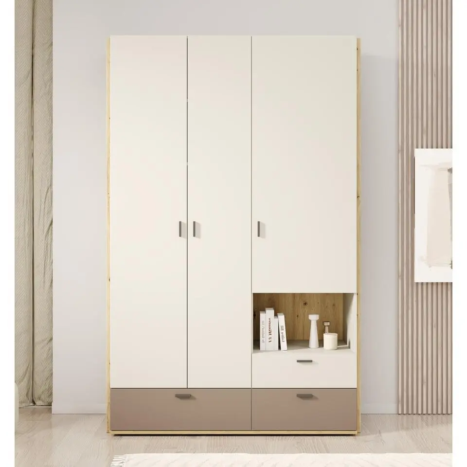 Meubella - Kinderkledingkast Livingston - Beige - 135 cm