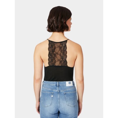 Damen-Spitzentop, Schwarz