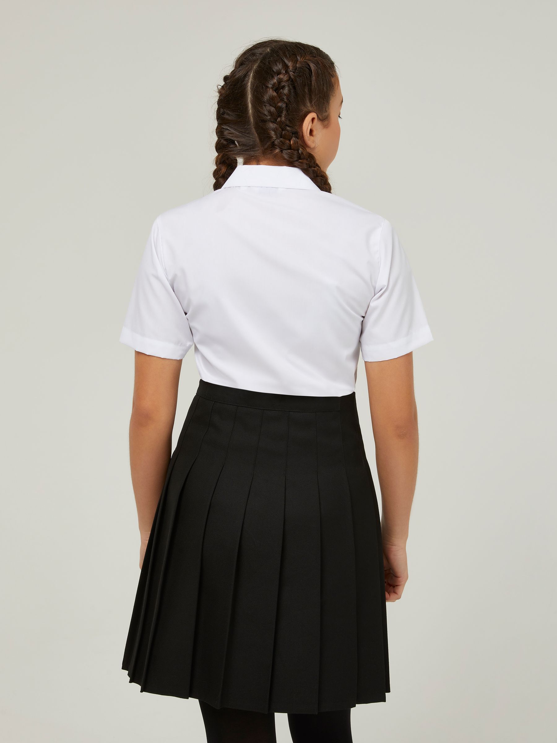 Trutex White Cuban Collar Regular Fit Short Sleeve 2 Pack School Shirts