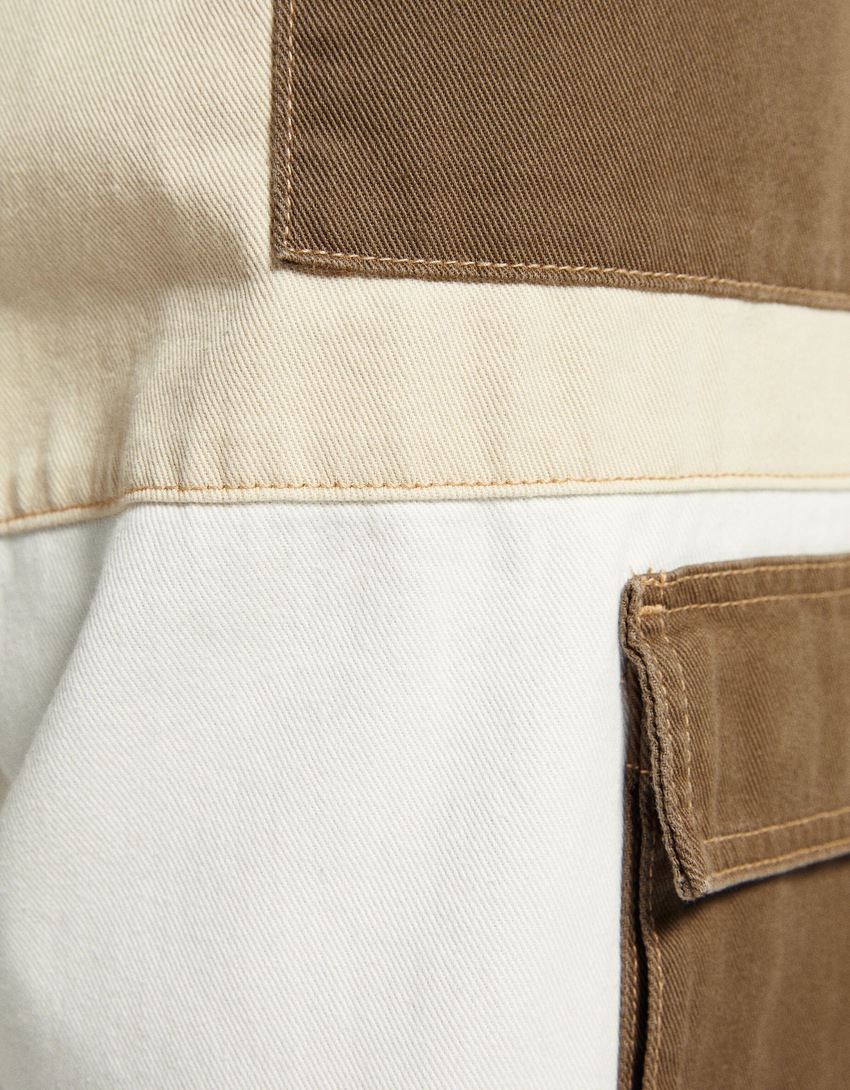calça cargo color block