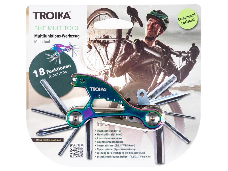 Troika Schlüsselanhänger Multitool Irisierend Multifunktions-Werkzeug für das Fahrrad