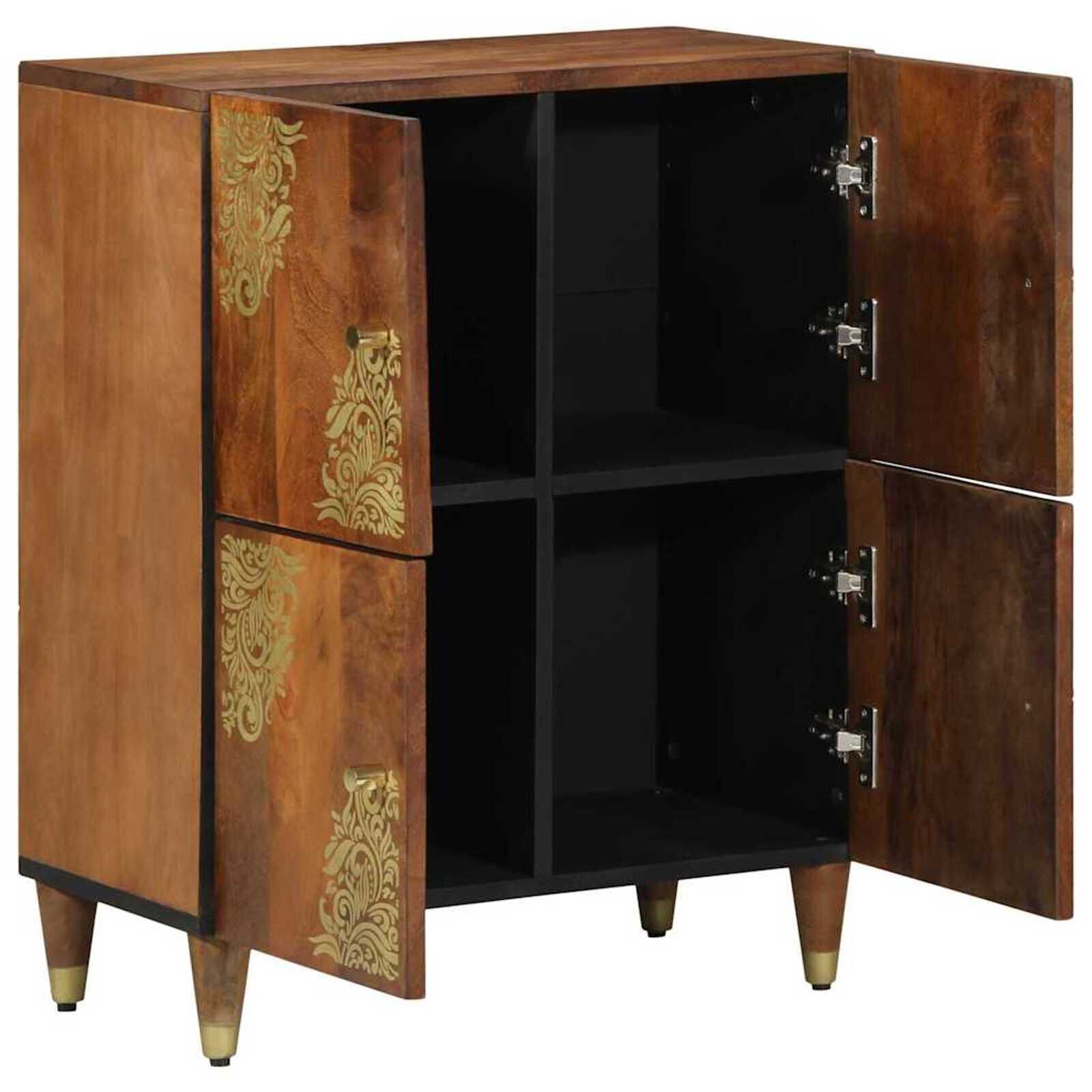 vidaXL Dressoir met plank bruin 60 x 33 x 75 cm massief mangohout