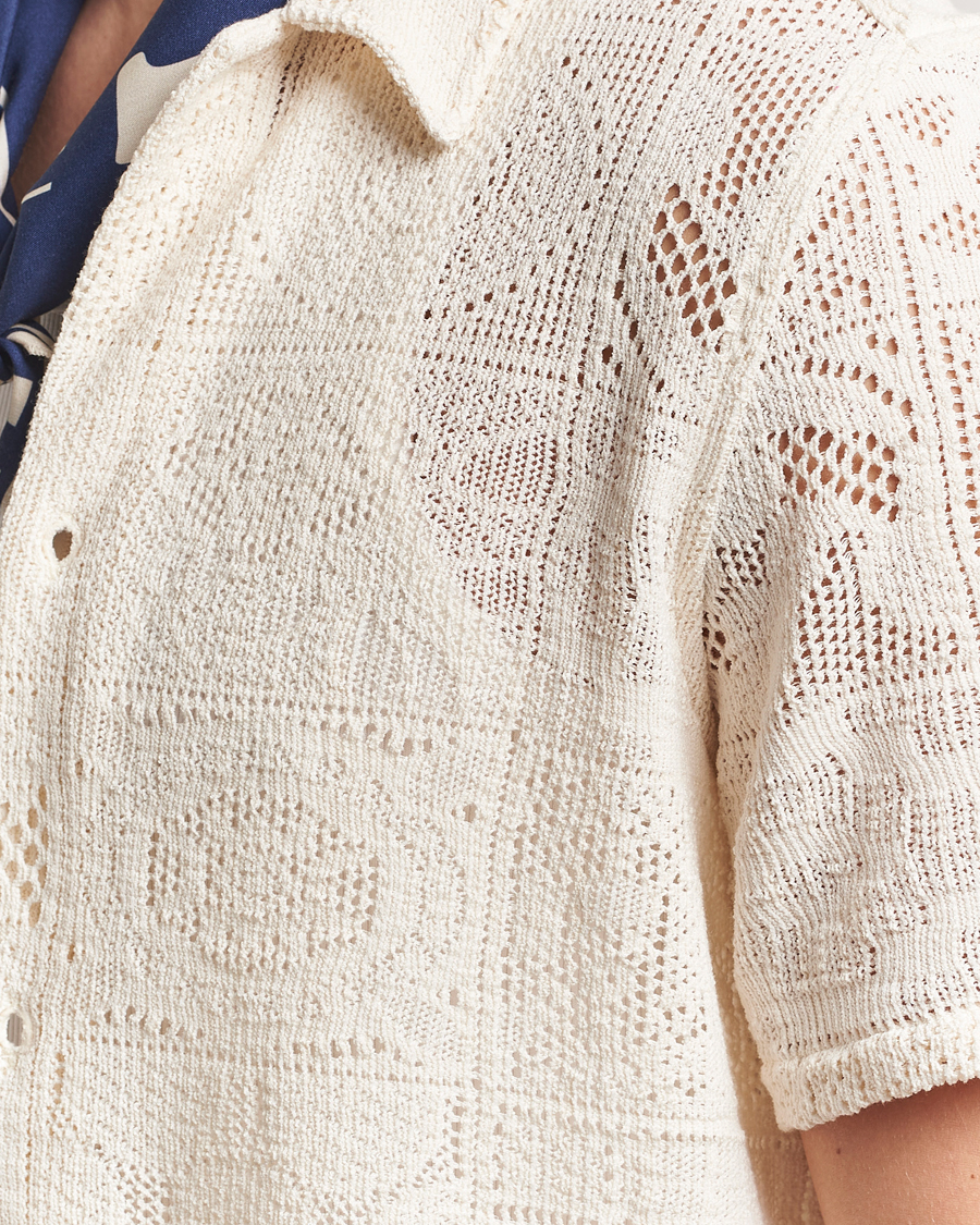 Les Deux Hector Lace Short Sleeve Shirt White
