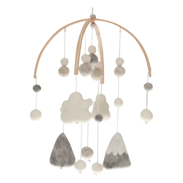 Calm Mobile Les Montagnes en laine feutrée | Gris