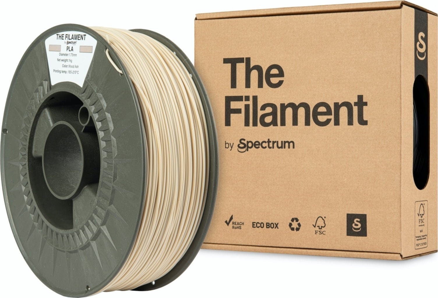 The Filament  PLA Wood Ash, 1,75 mm / 1000 g    Zuverlässiges & kostengünstiges PLA in Wood Ash