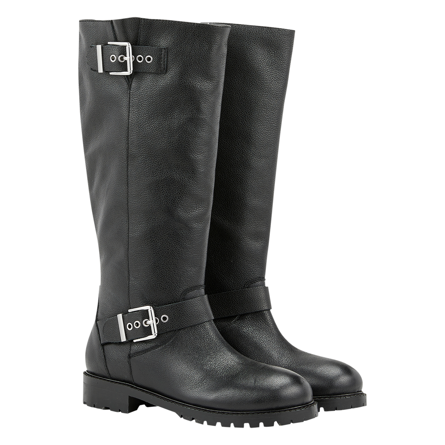 DARIA - Bottes crantées en cuir | Noir
