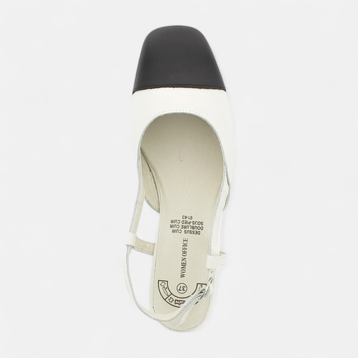 Escarpins avec bride arrière Femme en cuir beige