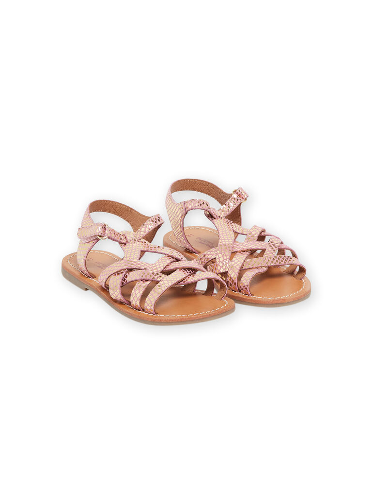 Sandales rose en cuir