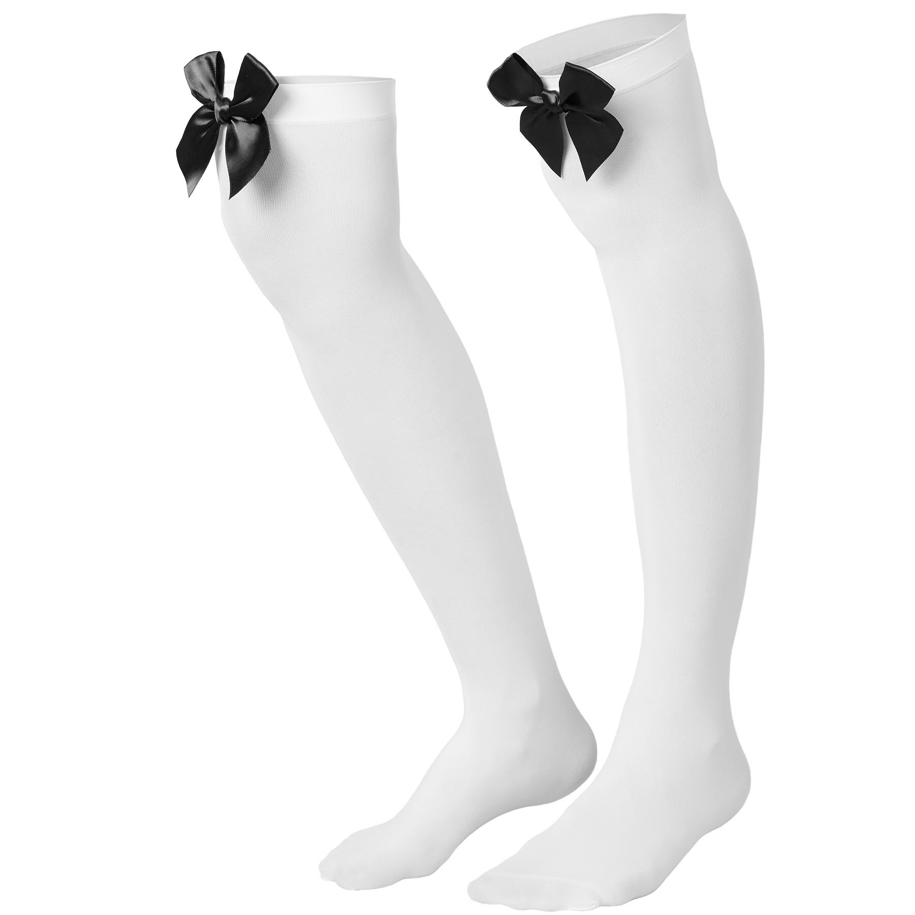 tectake® Overknee-Strümpfe mit schwarzer Schleife