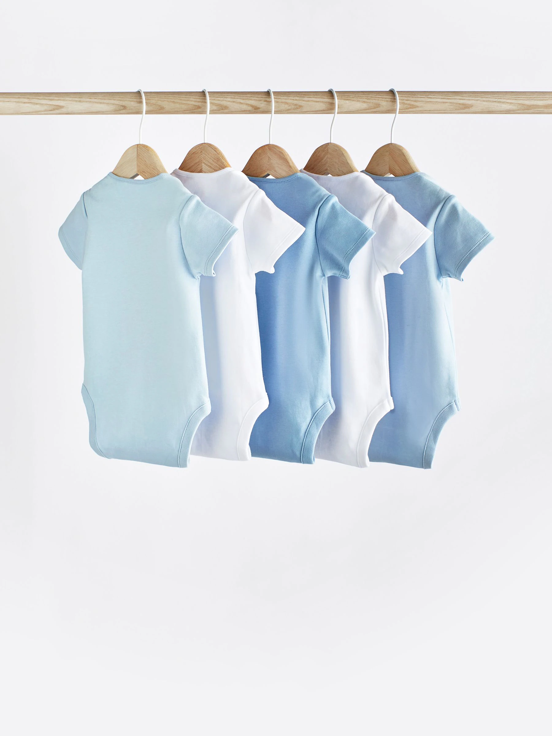 Blauw/wit - Effen babyrompertjes