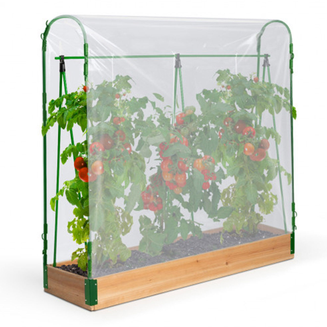 Pratik Garden Serre de potager Aroma Modula Tomato bois naturel/vert/noir - 115x80x54 cm