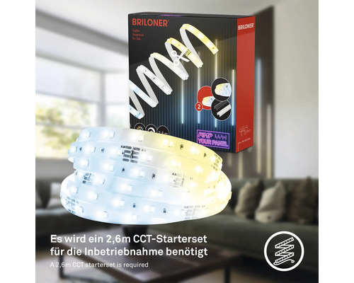 Pimp je Panel LED Strip Verlengset 500 lm 3000 K CCT Verstelbaar Wit 2,6 m 230V Geschikt voor Akoestische Panelen